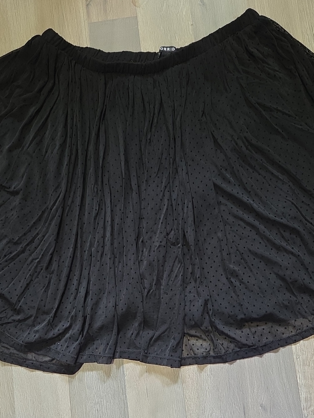 torrid Black Sheer Dot-Texture Skater Skirt